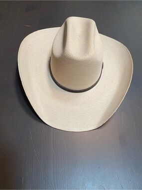 Atwood Hat Co. 7X Hereford Low Crown Straw Cowboy Hat Size XL Natural Western